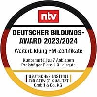 Preisträger des Deutschen Bildungs-Award 2023/2024 in der Kategorie „Weiterbildung Projektmanagement-Zertifikate“