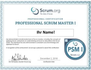 Zertifikat Scrum Master (PSM-I)
