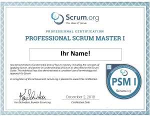 Scrum Master Zertifikat PSM I